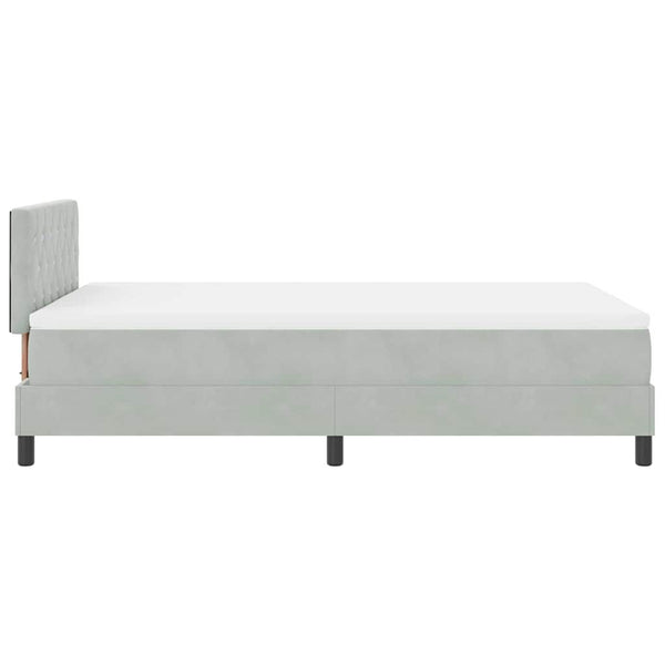 LED Boxspringbett mit Matratze Hellgrau 120x190 cm