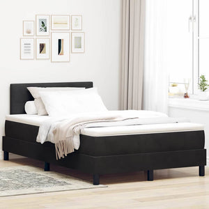 LED Boxspringbett mit Matratze 120x190 cm Schwarz Samt