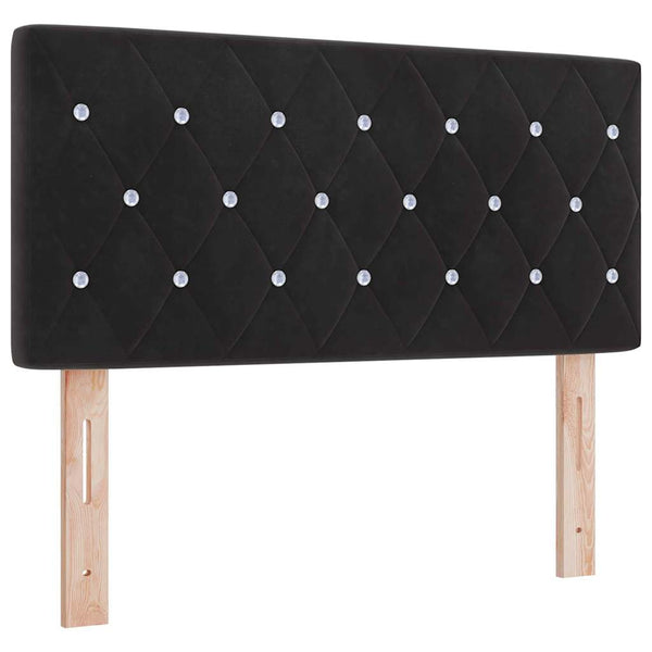 LED Boxspringbett mit Matratze 120x190 cm Schwarz Samt