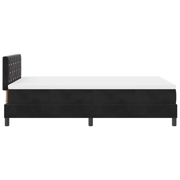 LED Boxspringbett mit Matratze 120x190 cm Schwarz Samt