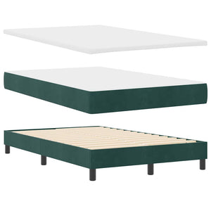 LED Boxspringbett mit Matratze Dunkelgrün 120x190 cm