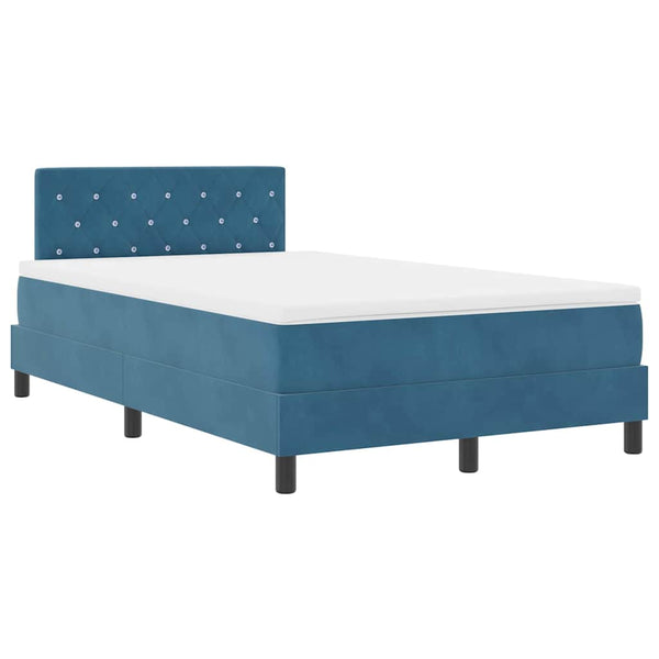 LED Boxspringbett Dunkelblau 120x190 cm mit Matratze