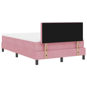 vidaXL Lit coffre à LED avec matelas LED Rose 120 x 190 cm Velours