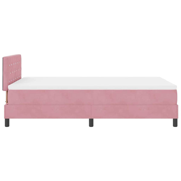 vidaXL Lit coffre à LED avec matelas LED Rose 120 x 190 cm Velours