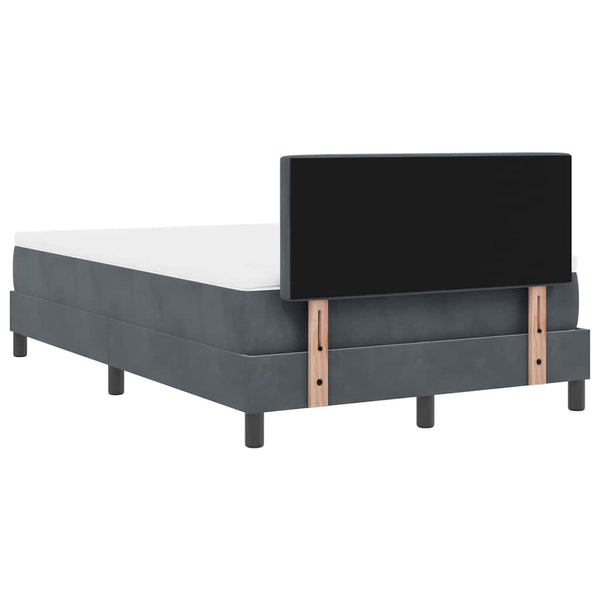 vidaXL Lit coffre à LED avec matelas Gris foncé 120 x 200 cm Velours