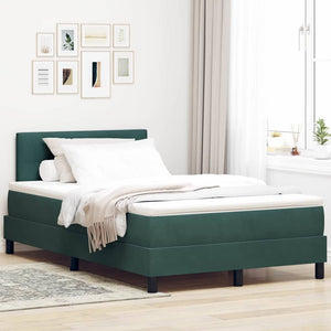 vidaXL Lit coffre à LED avec matelas Vert foncé 120 x 200 cm Velours
