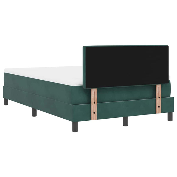 vidaXL Lit coffre à LED avec matelas Vert foncé 120 x 200 cm Velours