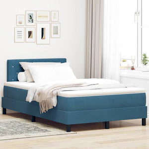 vidaXL Lit à sommier tapissier à LED avec matelas velours bleu foncé 120 x 200 cm