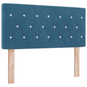 vidaXL Lit à sommier tapissier à LED avec matelas velours bleu foncé 120 x 200 cm