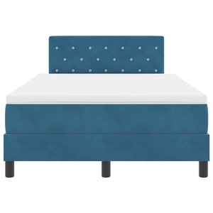 vidaXL Lit à sommier tapissier à LED avec matelas velours bleu foncé 120 x 200 cm