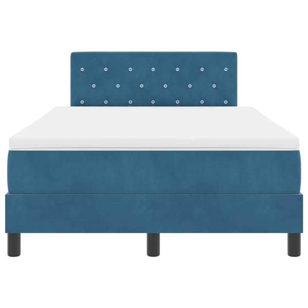 vidaXL Lit à sommier tapissier à LED avec matelas velours bleu foncé 120 x 200 cm