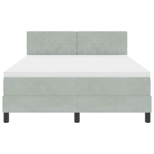vidaXL Lit double tapissier LED avec matelas Gris clair 140 x 190 cm Velours
