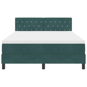 vidaXL Lit coffre à LED avec matelas vert foncé 140 x 190 cm Velours