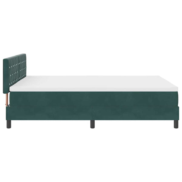 vidaXL Lit coffre à LED avec matelas vert foncé 140 x 190 cm Velours