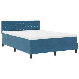 LED Boxspringbett mit Matratze Dunkelblau 140x190 cm
