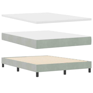 vidaXL Lit coffre à LED avec matelas Gris clair 140 x 200 cm Velours