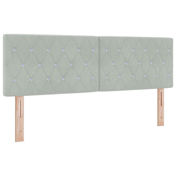 vidaXL Lit coffre à LED avec matelas Gris clair 140 x 200 cm Velours