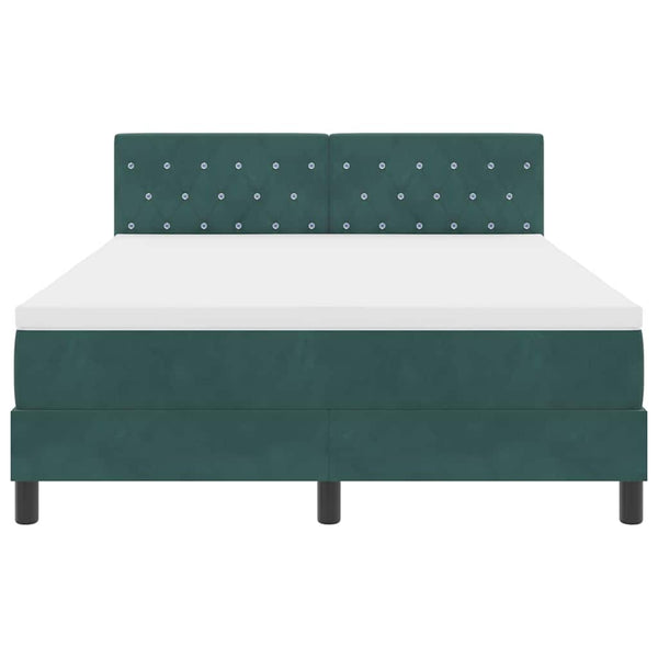 LED Boxspringbett mit Matratze Dunkelgrün 140x200 cm