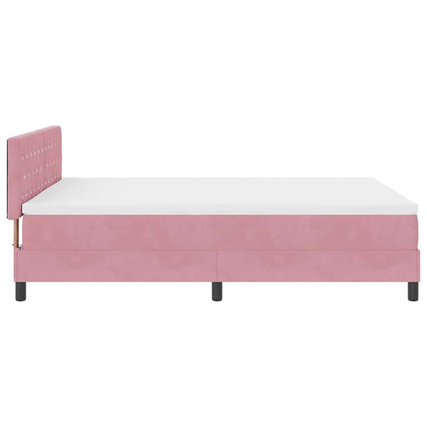 vidaXL Lit coffre à LED avec matelas et LED Rose 140 x 200 cm Velours