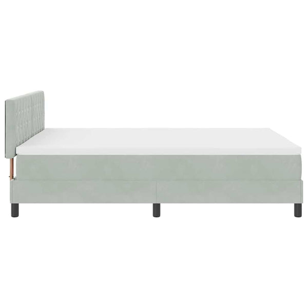 vidaXL Lit coffre à LED avec matelas Gris clair 160 x 200 cm Velours