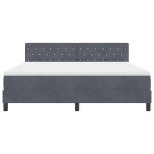 vidaXL Lit coffre LED avec matelas Gris foncé 180 x 200 cm Velours