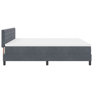 vidaXL Lit coffre LED avec matelas Gris foncé 180 x 200 cm Velours