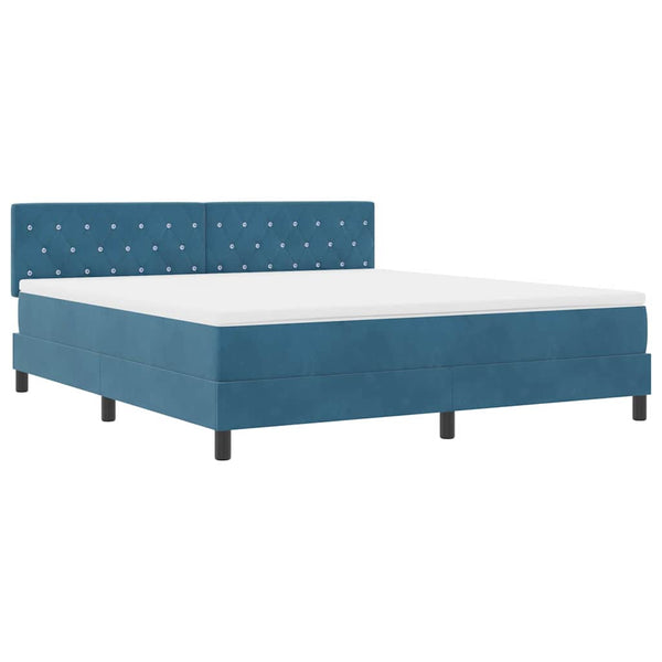 LED Boxspringbett mit Matratze Dunkelblau 180x200 cm