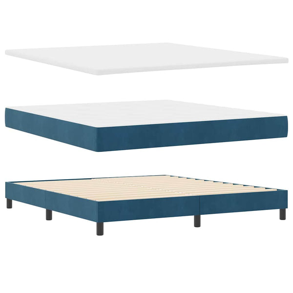LED Boxspringbett mit Matratze Dunkelblau 180x200 cm