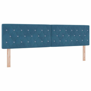 LED Boxspringbett mit Matratze Dunkelblau 180x200 cm