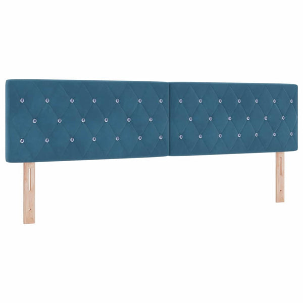 LED Boxspringbett mit Matratze Dunkelblau 180x200 cm