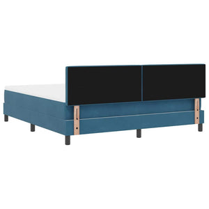 LED Boxspringbett mit Matratze Dunkelblau 180x200 cm