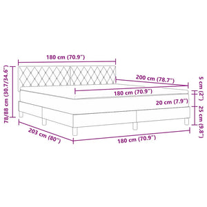 LED Boxspringbett mit Matratze Dunkelblau 180x200 cm
