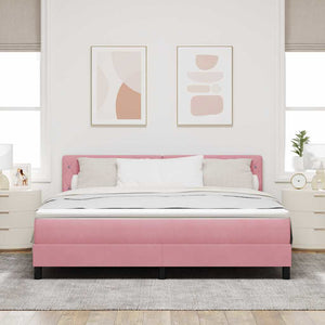 LED Boxspringbett Rosa 180x200 cm mit Matratze