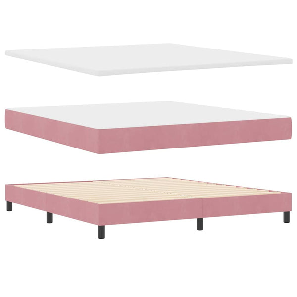 LED Boxspringbett Rosa 180x200 cm mit Matratze