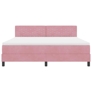 LED Boxspringbett Rosa 180x200 cm mit Matratze