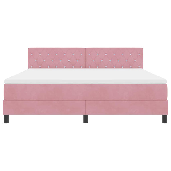 LED Boxspringbett Rosa 180x200 cm mit Matratze