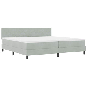 vidaXL Lit double tapissier LED avec matelas Gris clair 200 x 200 cm Velours