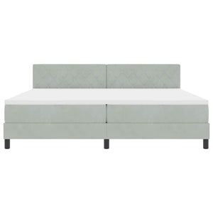 vidaXL Lit double tapissier LED avec matelas Gris clair 200 x 200 cm Velours
