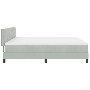 vidaXL Lit double tapissier LED avec matelas Gris clair 200 x 200 cm Velours