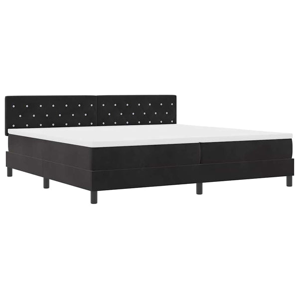vidaXL Lit LED avec matelas Velours noir 200 x 200 cm