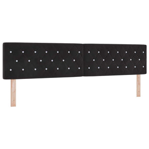 vidaXL Lit LED avec matelas Velours noir 200 x 200 cm