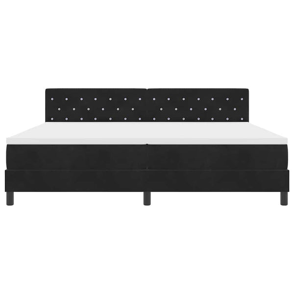 vidaXL Lit LED avec matelas Velours noir 200 x 200 cm