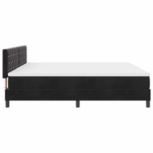 vidaXL Lit LED avec matelas Velours noir 200 x 200 cm