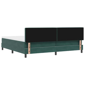 LED Boxspringbett Dunkelgrün 200x200 cm Samt