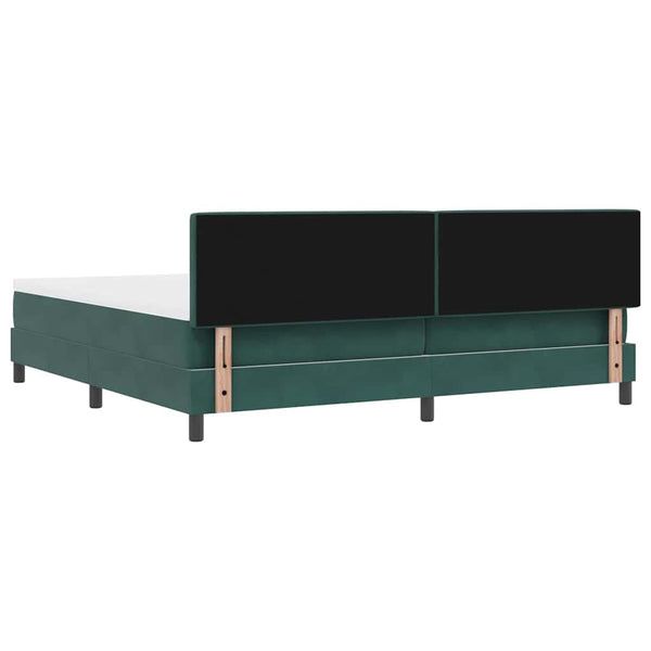 LED Boxspringbett Dunkelgrün 200x200 cm Samt
