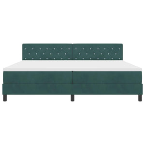 LED Boxspringbett Dunkelgrün 200x200 cm Samt