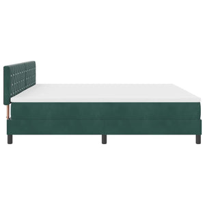 LED Boxspringbett Dunkelgrün 200x200 cm Samt