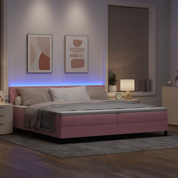 vidaXL Lit futon à LED avec matelas et LED Rose 200 x 200 cm Velours