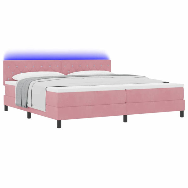 vidaXL Lit futon à LED avec matelas et LED Rose 200 x 200 cm Velours