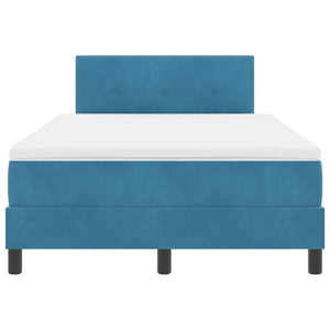 LED Boxspringbett 120x190 cm mit Matratze Samt Blau